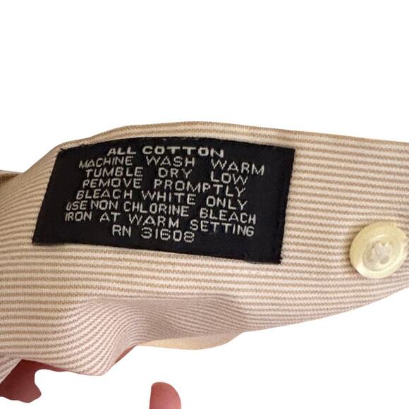 Joseph A. Bank Cream Long Sleeve Button-Up Shirt 17.5-34 - Picture 3 of 9